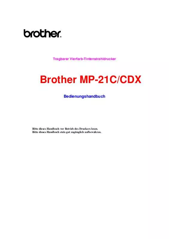 Mode d'emploi BROTHER MP-21CDX