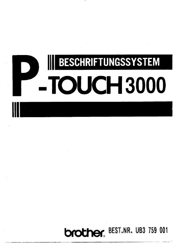 Mode d'emploi BROTHER P-TOUCH 3000