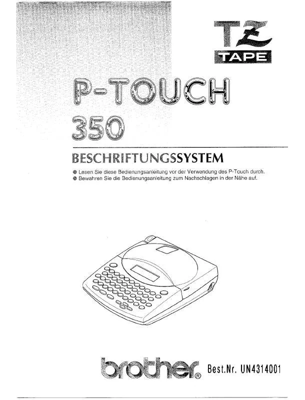 Mode d'emploi BROTHER P-TOUCH 350