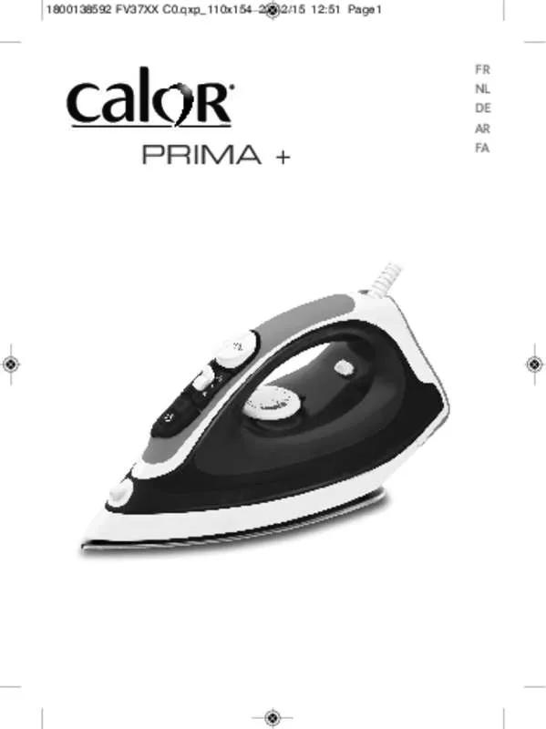 Mode d'emploi CALOR FV3743C0 PRIMA +