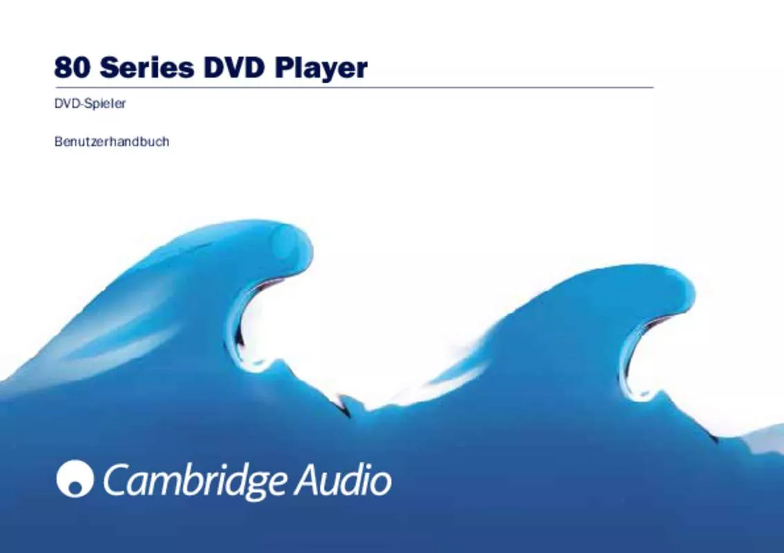 Mode d'emploi CAMBRIDGE AUDIO AZUR DVD86