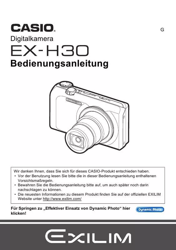 Mode d'emploi CASIO EXILIM EX-H30