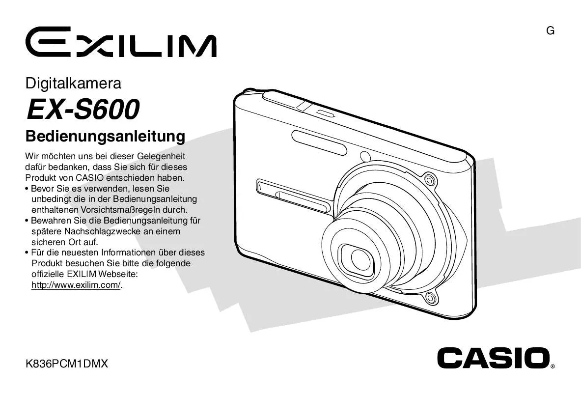 Mode d'emploi CASIO EXILIM EX-S600D