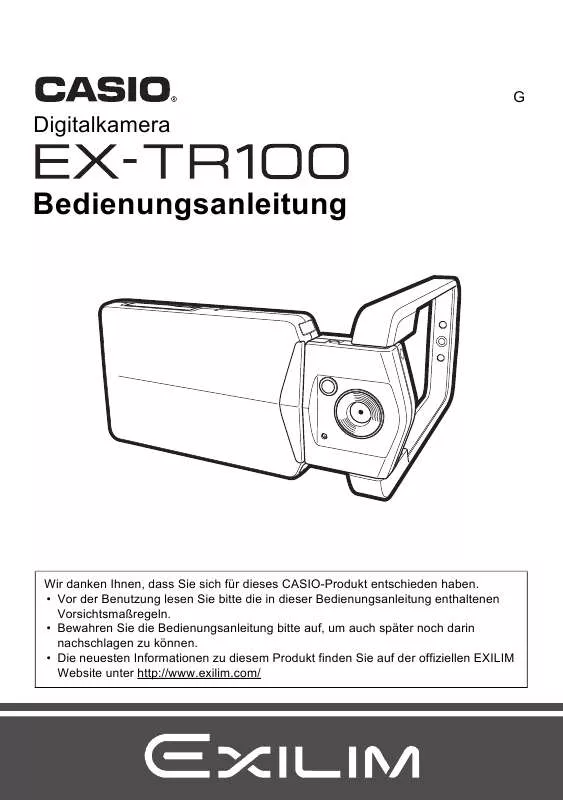 Mode d'emploi CASIO EXILIM EX-TR100