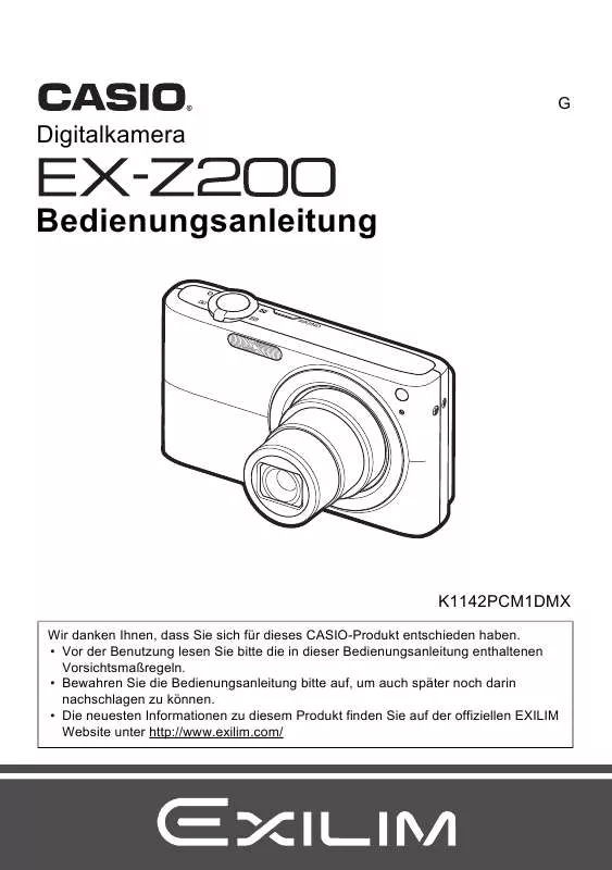 Mode d'emploi CASIO EXILIM EX-Z200