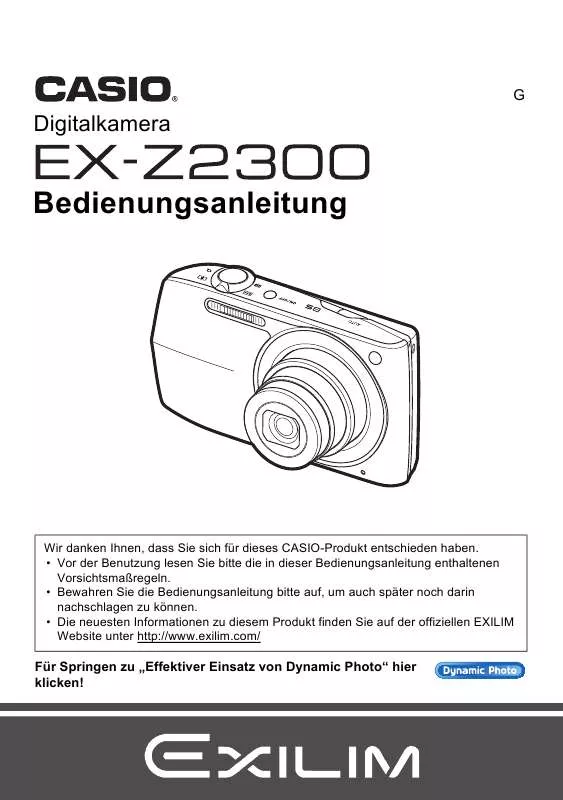 Mode d'emploi CASIO EXILIM EX-Z2300