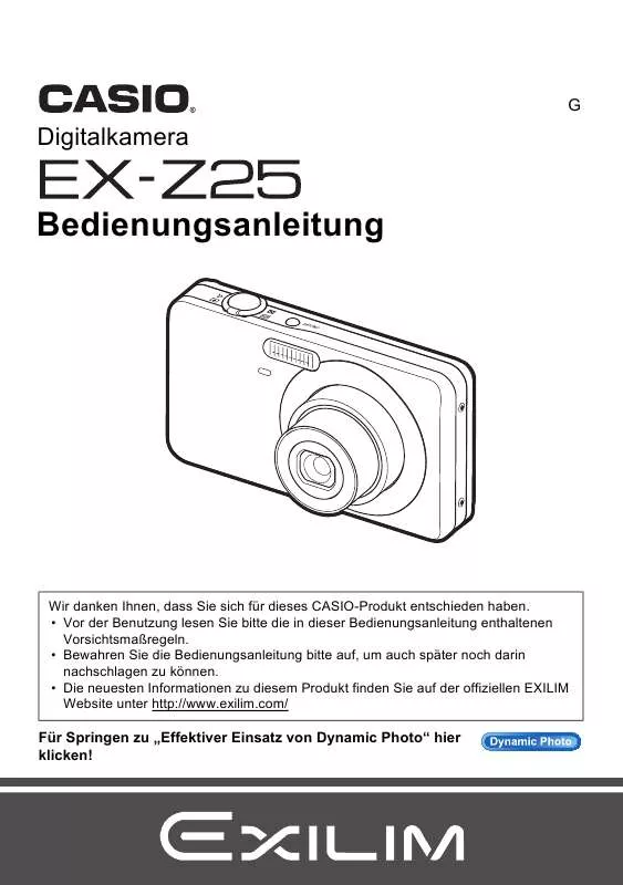 Mode d'emploi CASIO EXILIM EX-Z25