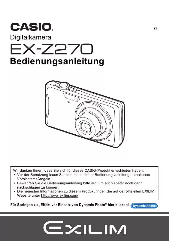 Mode d'emploi CASIO EXILIM EX-Z270