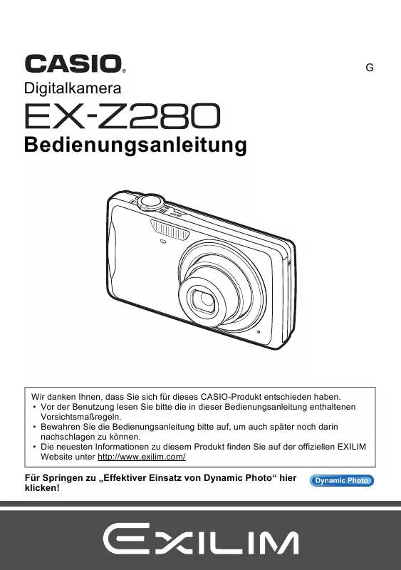 Mode d'emploi CASIO EXILIM EX-Z280