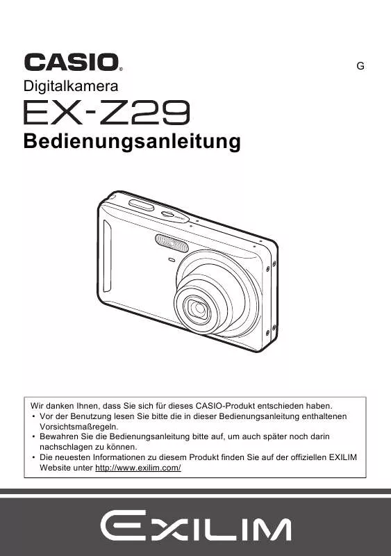 Mode d'emploi CASIO EXILIM EX-Z29