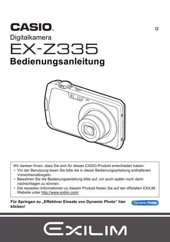 Mode d'emploi CASIO EXILIM EX-Z335