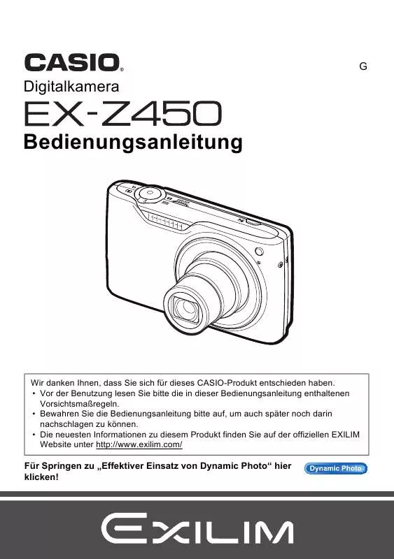 Mode d'emploi CASIO EXILIM EX-Z450