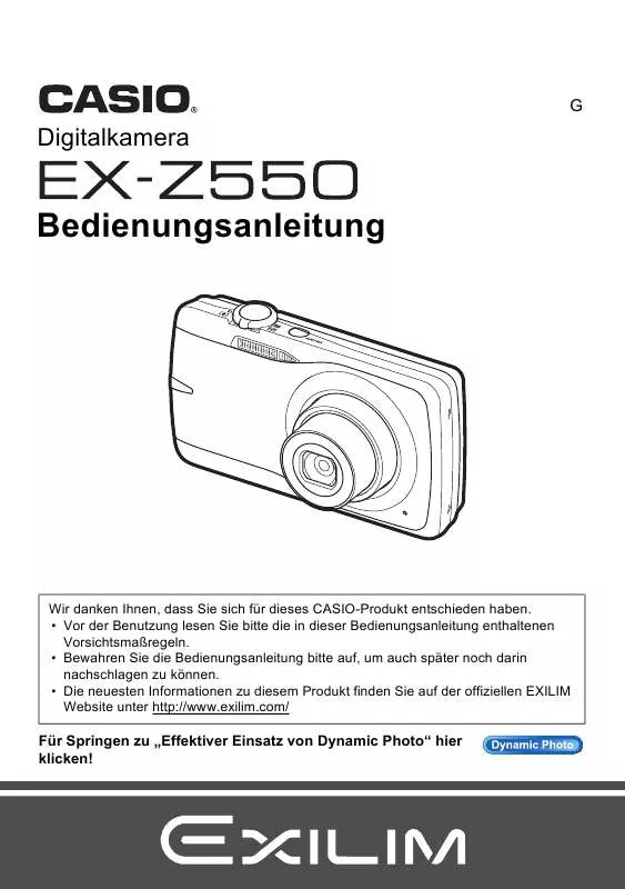 Mode d'emploi CASIO EXILIM EX-Z550