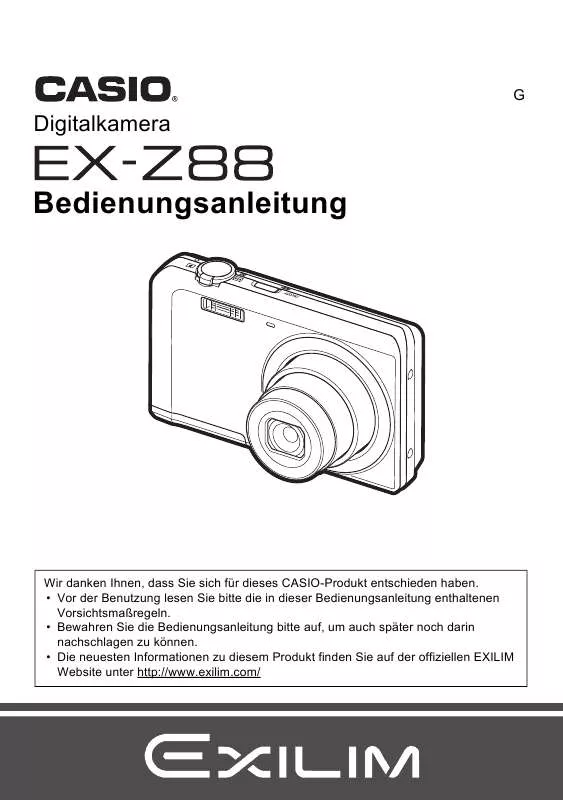 Mode d'emploi CASIO EXILIM EX-Z88