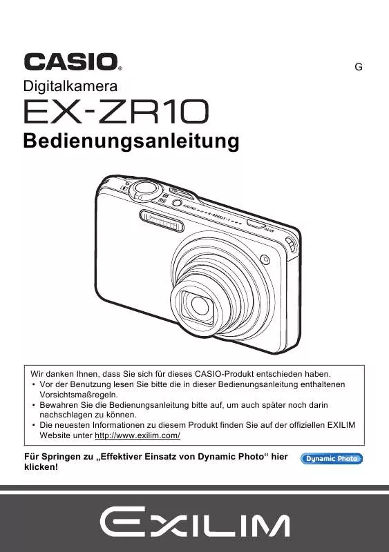 Mode d'emploi CASIO EXILIM EX-ZR10