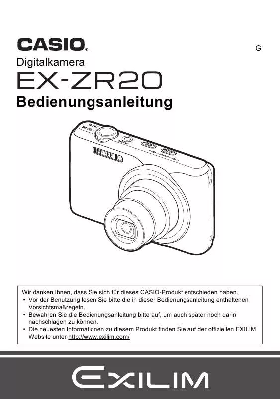 Mode d'emploi CASIO EXILIM EX-ZR20