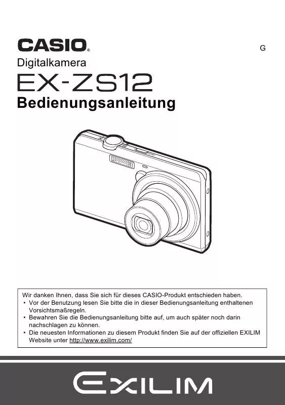 Mode d'emploi CASIO EXILIM EX-ZS12