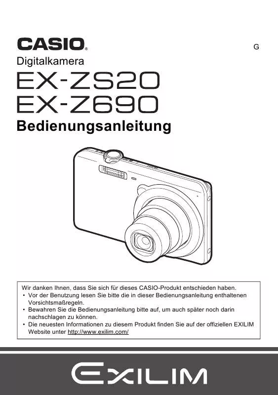 Mode d'emploi CASIO EXILIM EX-ZS20