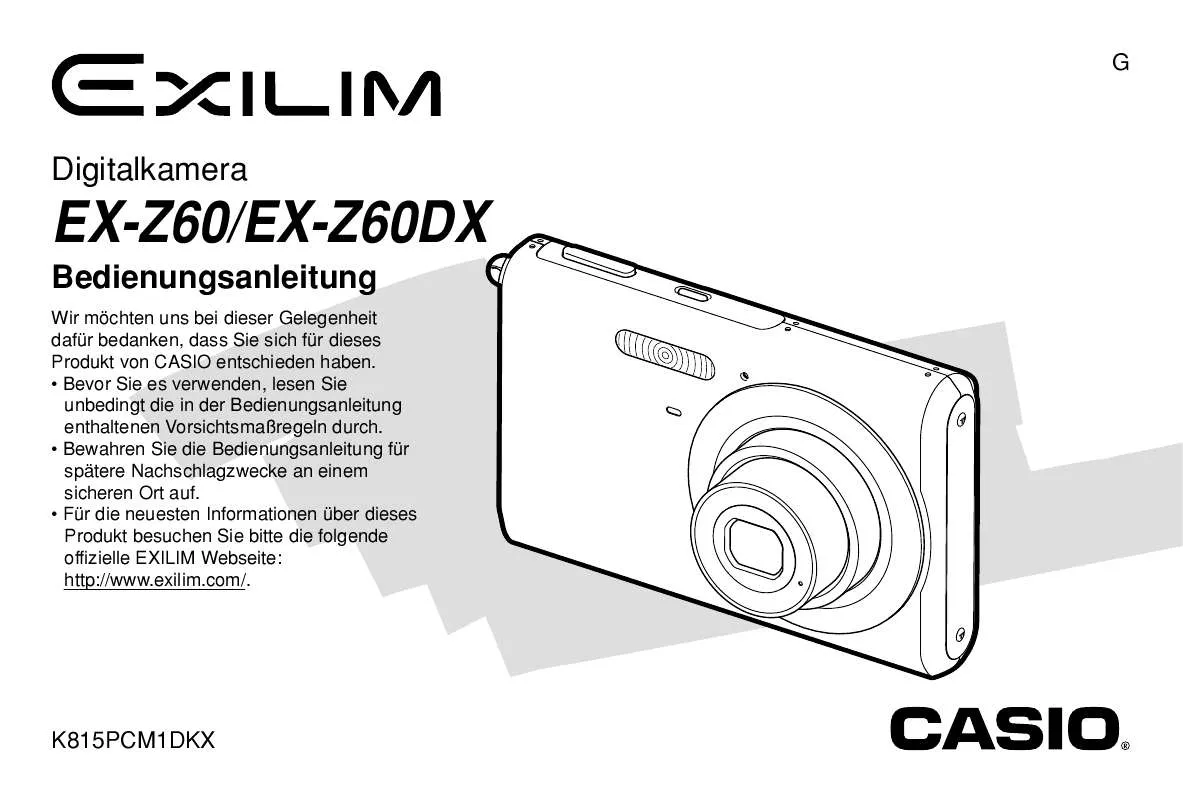 Mode d'emploi CASIO EXILIM EX-Z60