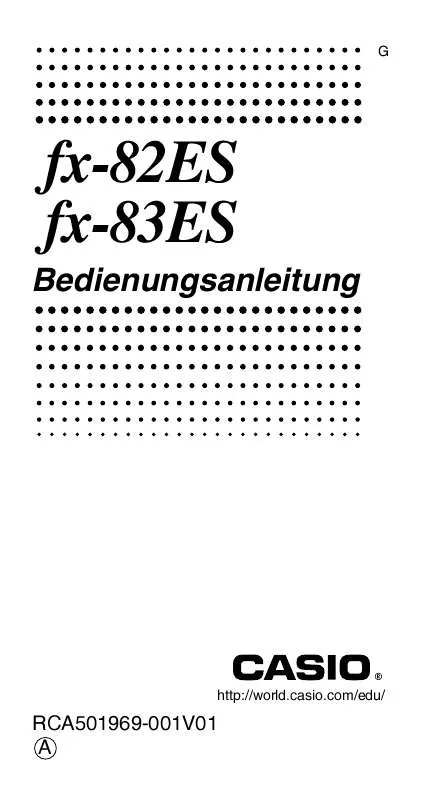 Mode d'emploi CASIO FX-83ES