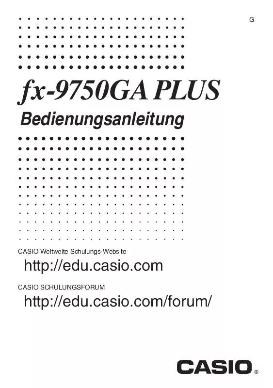 Mode d'emploi CASIO FX-9750GA PLUS