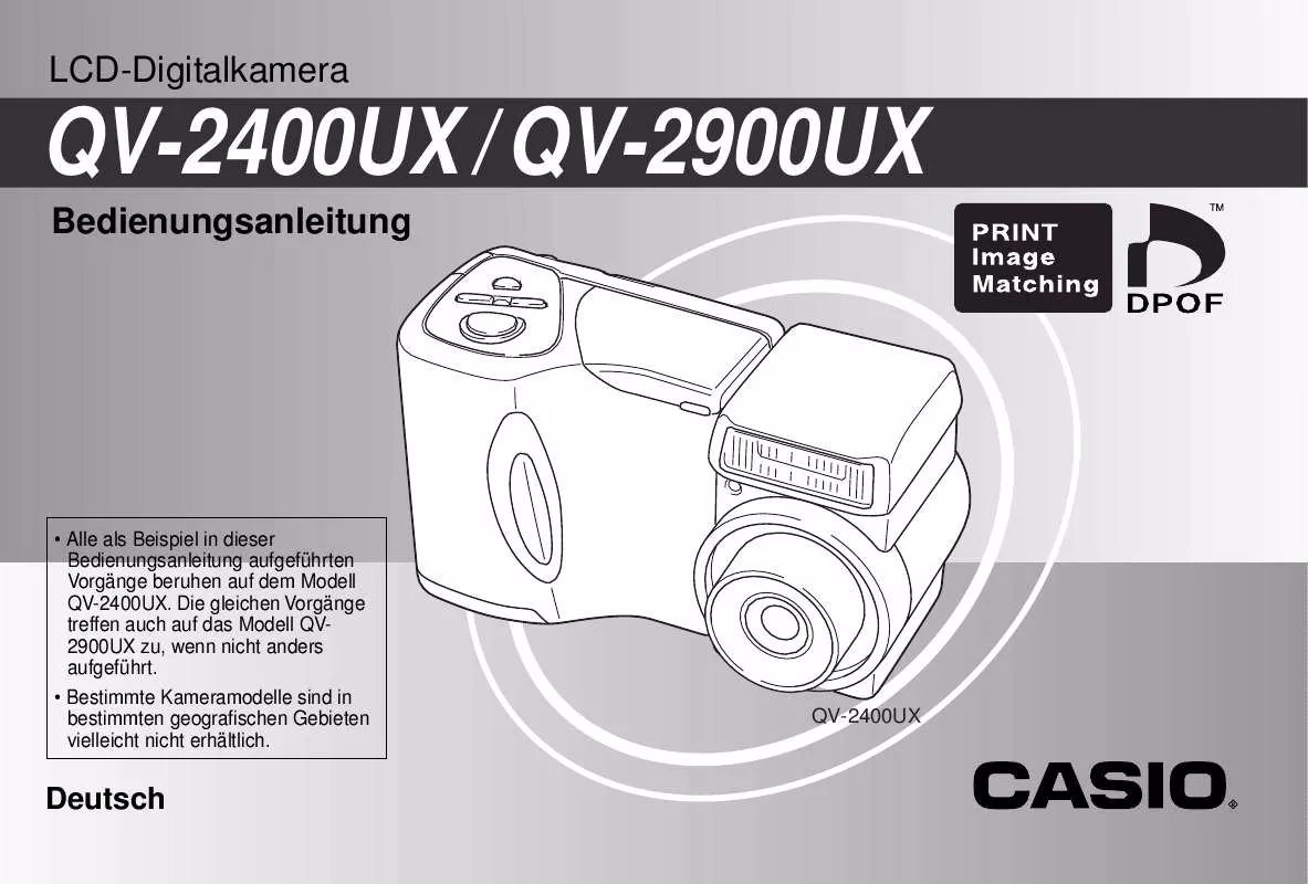 Mode d'emploi CASIO QV-2900UX