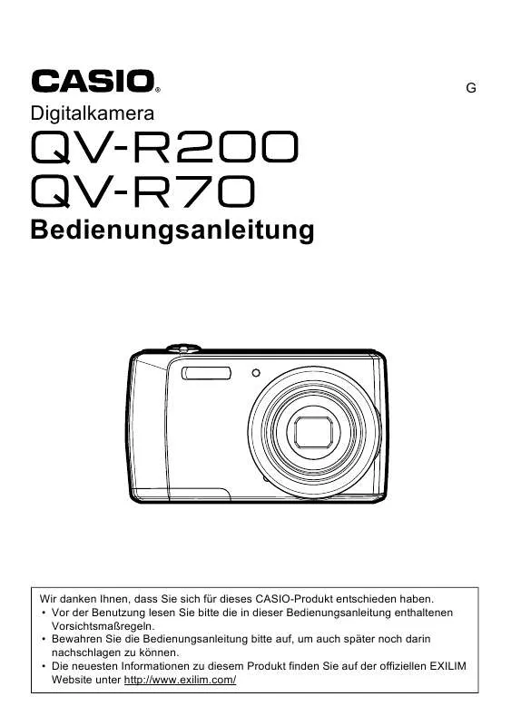 Mode d'emploi CASIO QV-R200