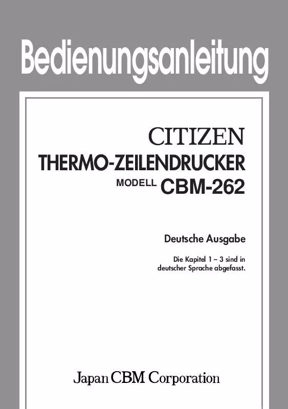 Mode d'emploi CITIZEN CBM-262