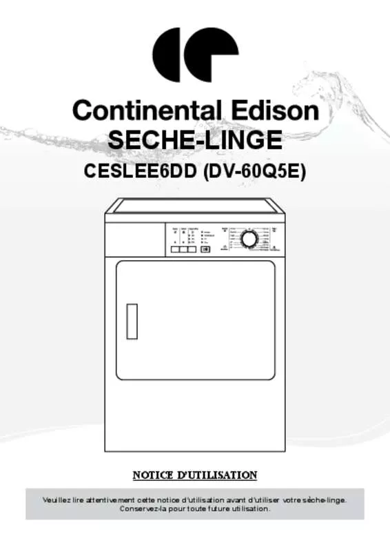 Mode d'emploi CONTINENTAL EDISON CESLEE6DDB