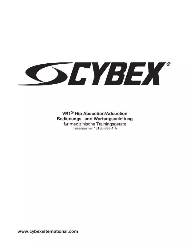 Mode d'emploi CYBEX INTERNATIONAL 13180 HIP AB-AD