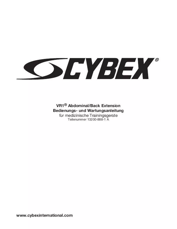 Mode d'emploi CYBEX INTERNATIONAL 13200 ABDOMINAL-BACK EXTENSION