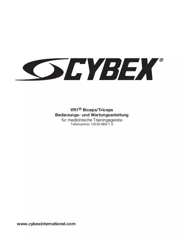 Mode d'emploi CYBEX INTERNATIONAL 13230 BICEPS-TRICEPS