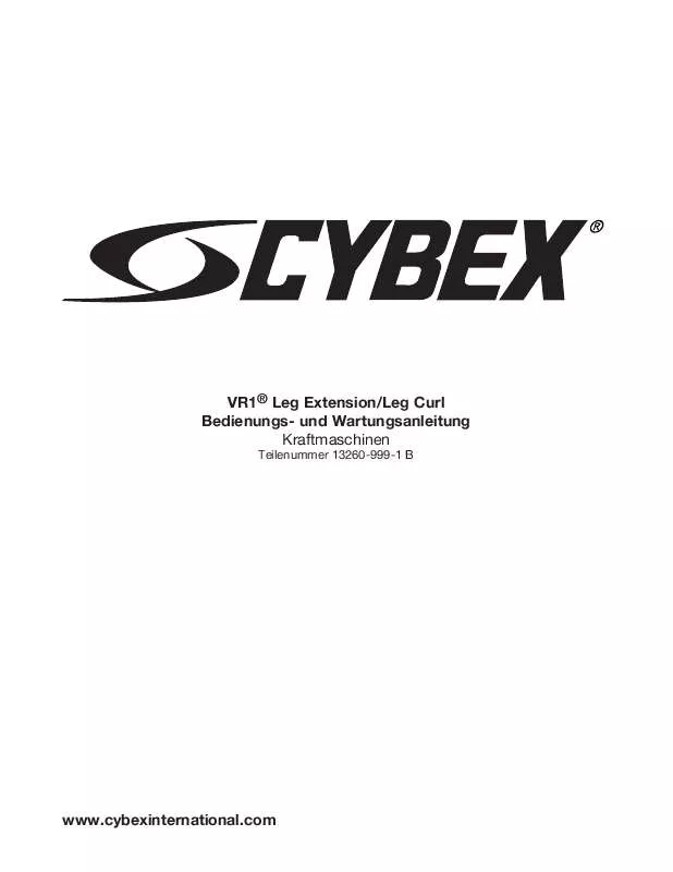 Mode d'emploi CYBEX INTERNATIONAL 13260 LEG EXT-LEG CURL