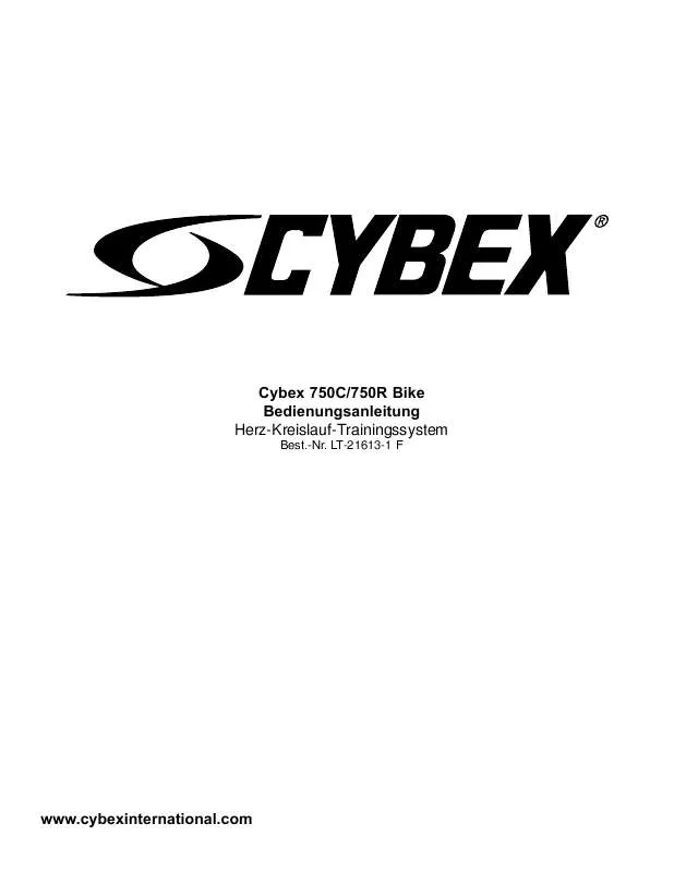 Mode d'emploi CYBEX INTERNATIONAL 750C-750R CYCLE