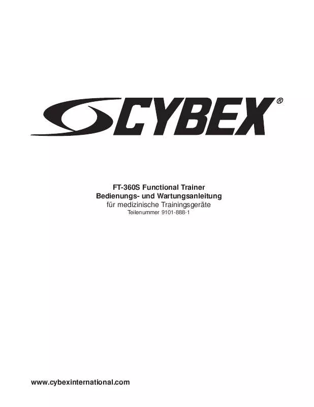 Mode d'emploi CYBEX INTERNATIONAL FT-360