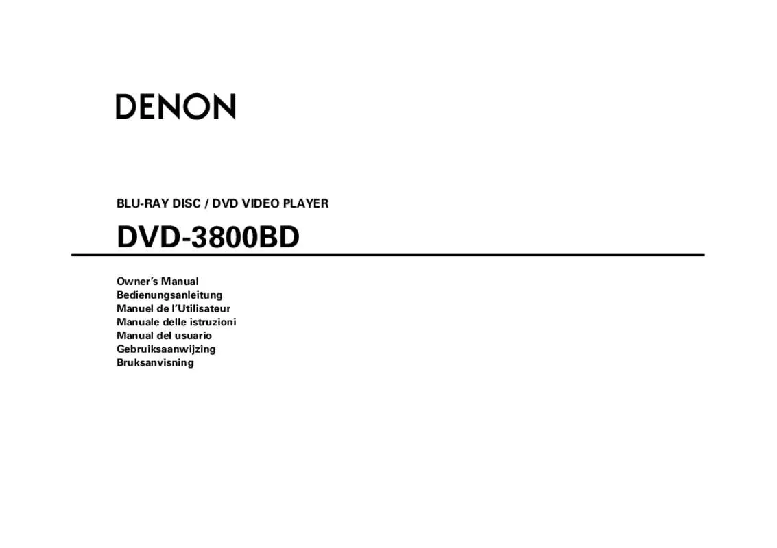 Mode d'emploi DENON 3800BD & DVD-3800BD,MV