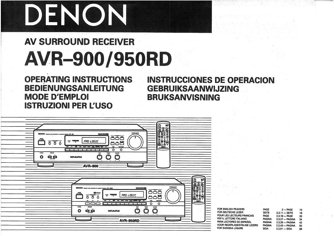 Mode d'emploi DENON AVR-950RD