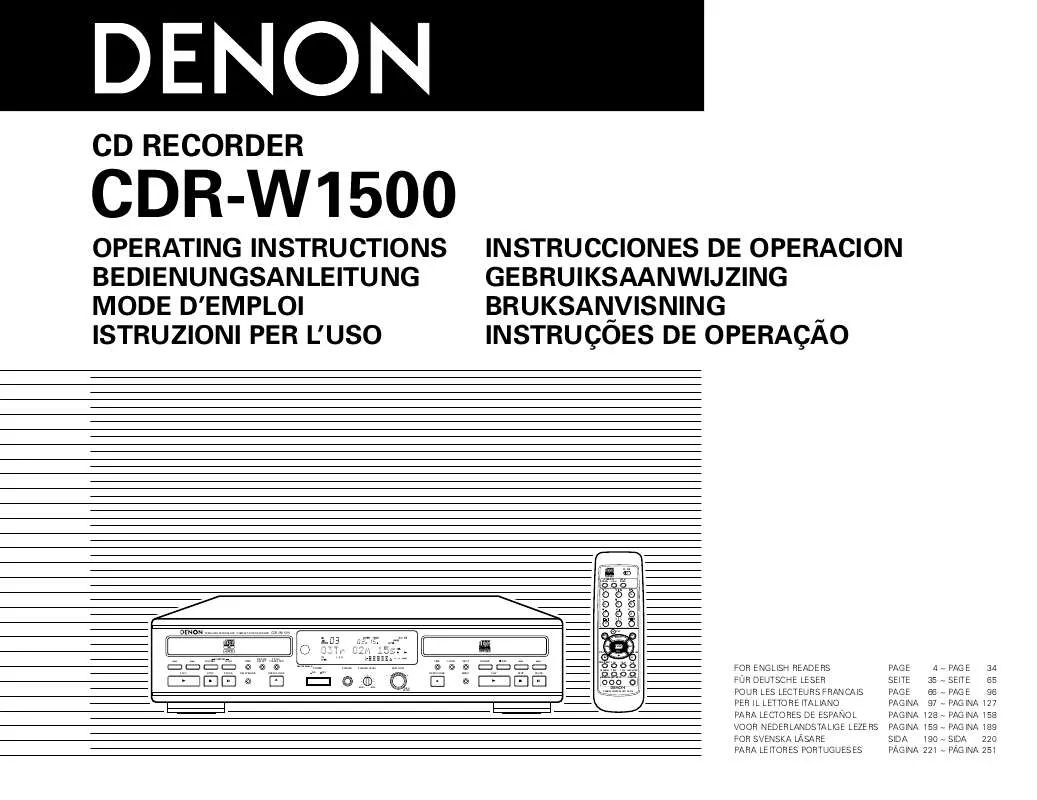 Mode d'emploi DENON CDR-W1500