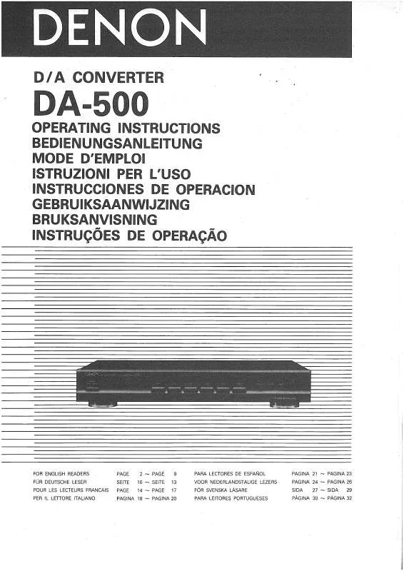 Mode d'emploi DENON DA-500