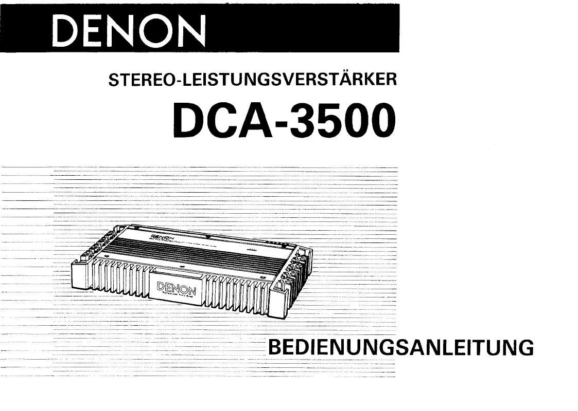 Mode d'emploi DENON DCA-3500