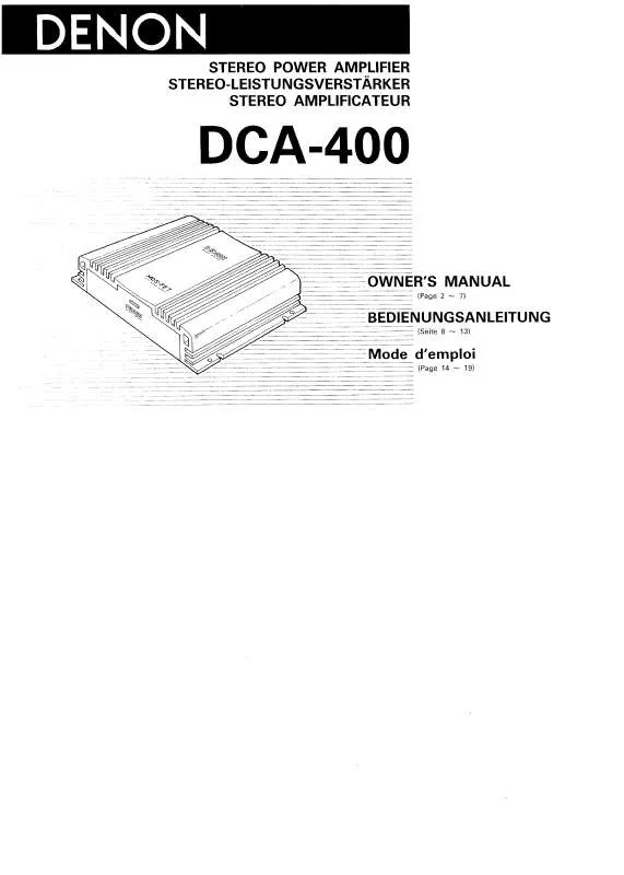 Mode d'emploi DENON DCA-400