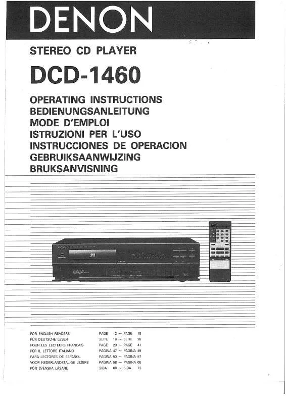 Mode d'emploi DENON DCD-1460