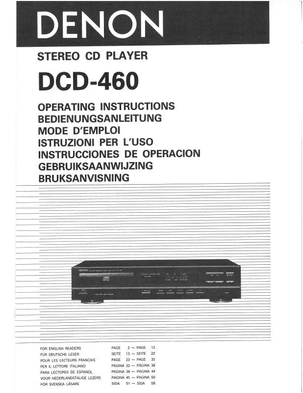 Mode d'emploi DENON DCD-460