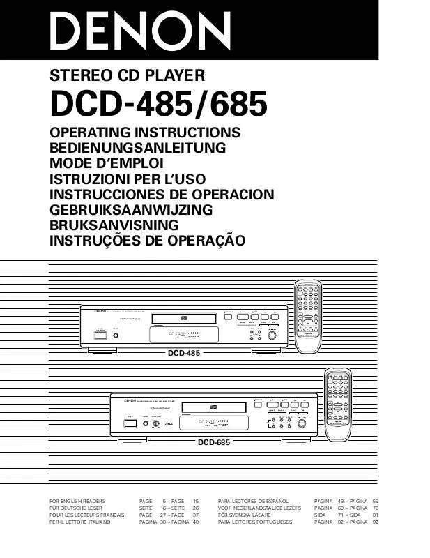 Mode d'emploi DENON DCD-485