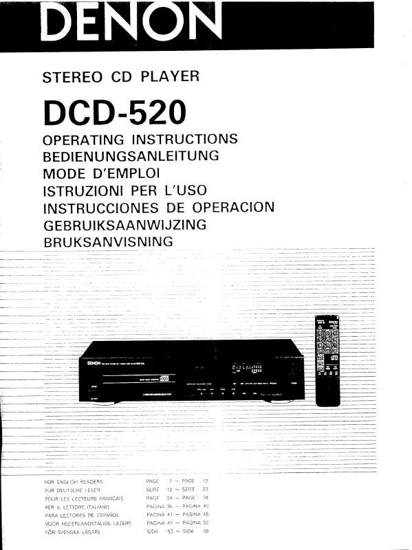 Mode d'emploi DENON DCD-520