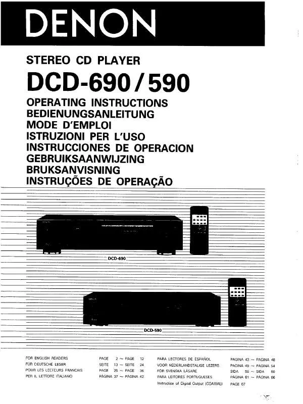 Mode d'emploi DENON DCD-590