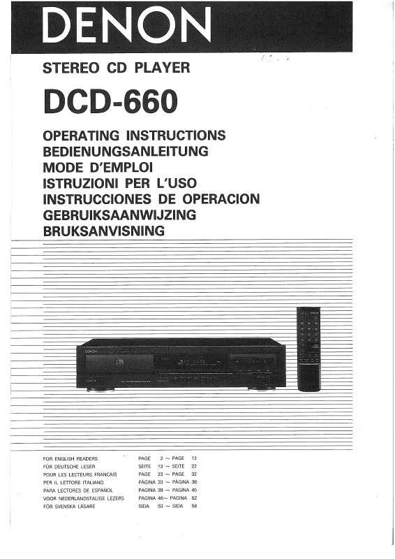 Mode d'emploi DENON DCD-660