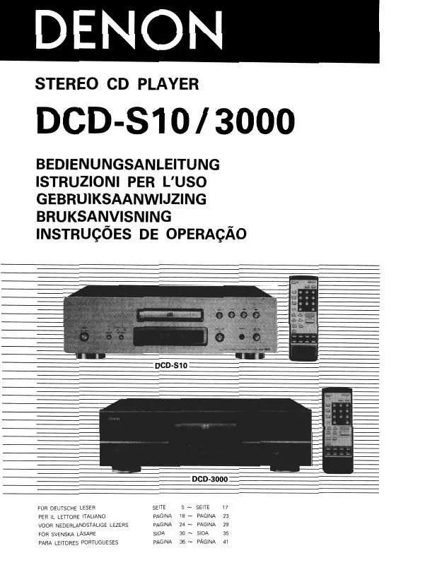 Mode d'emploi DENON DCD-S3000