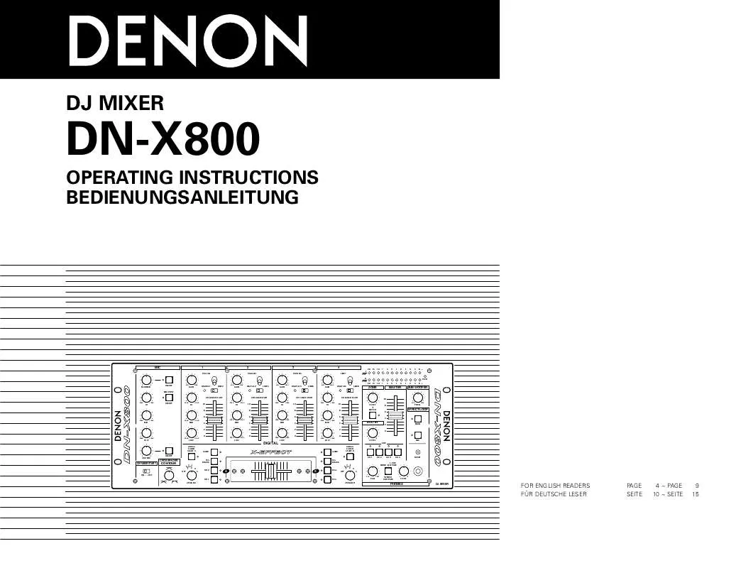 Mode d'emploi DENON DN-X800