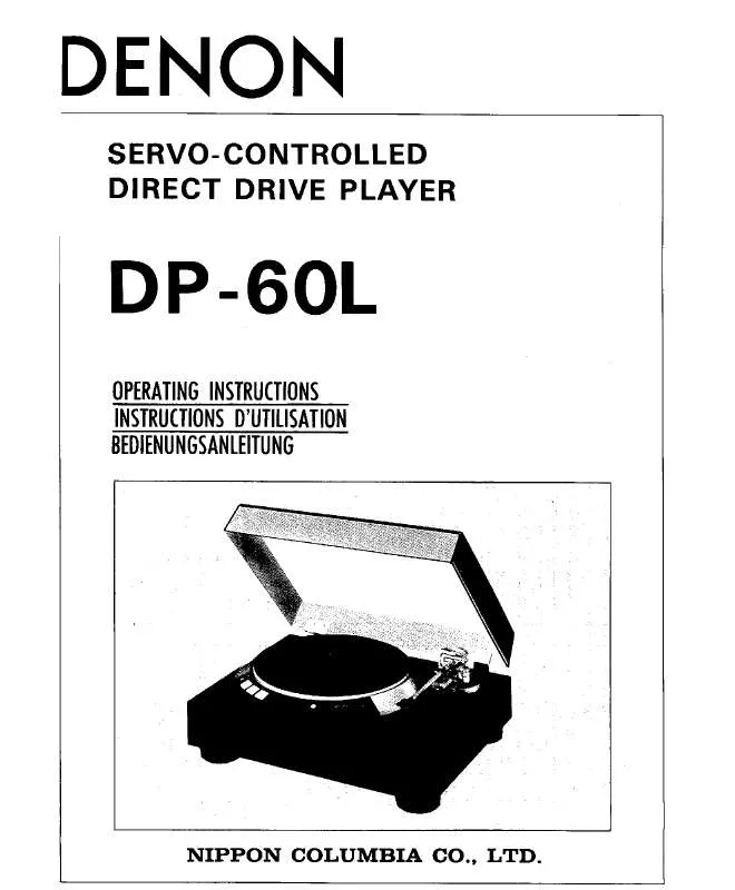 Mode d'emploi DENON DP-60L